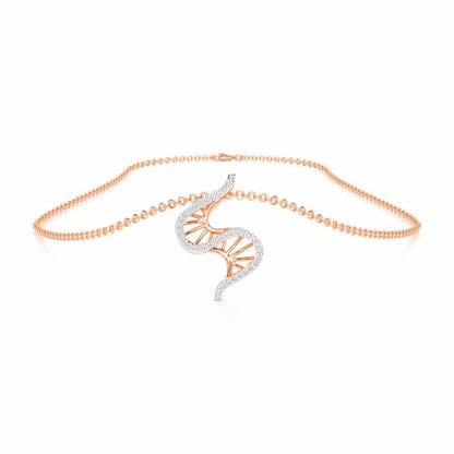 DNA Twist Silver Pendant - Rose Gold - Image 3