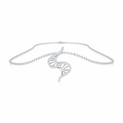 DNA Twist Silver Pendant - White Gold - Image 3