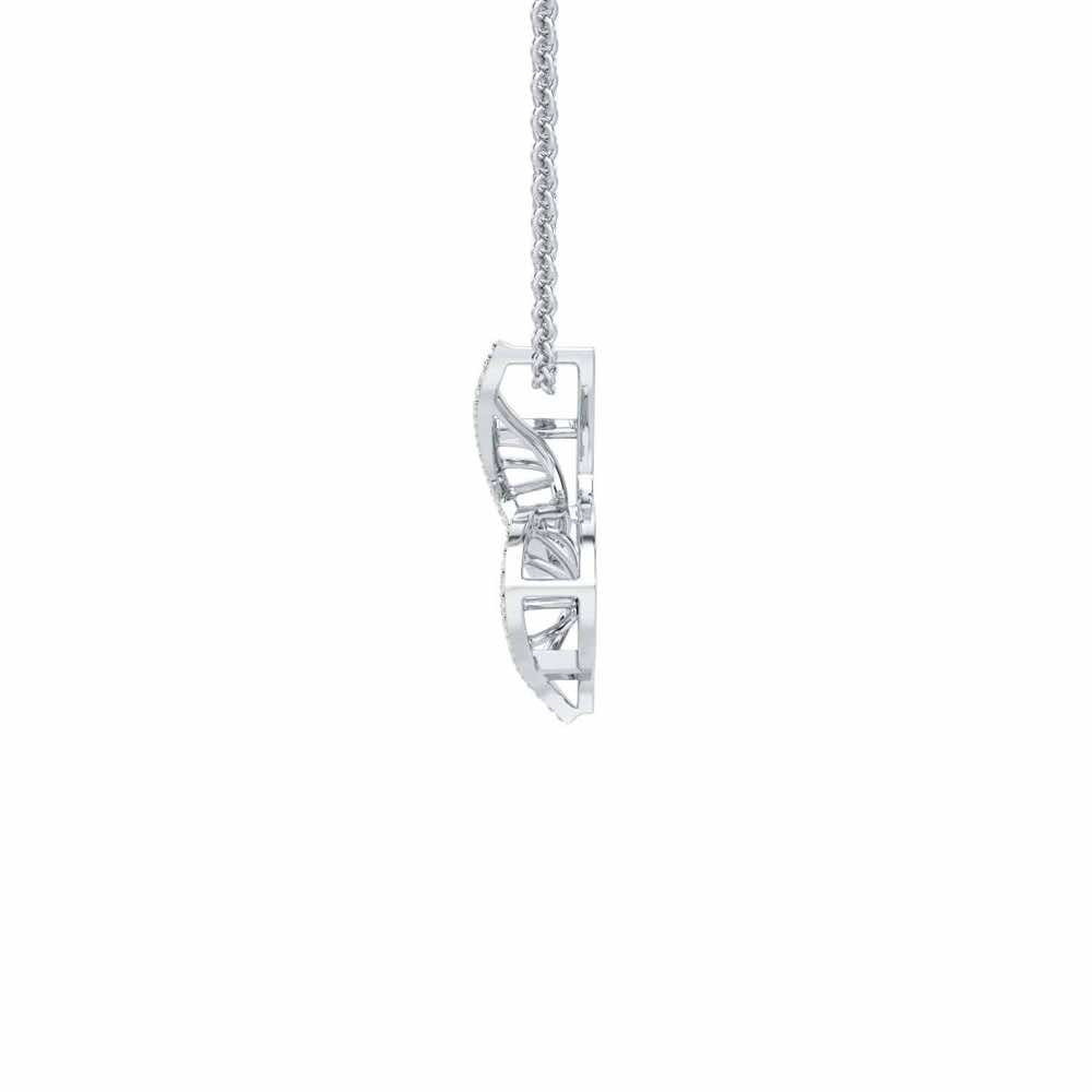 DNA Twist Silver Pendant - White Gold - Image 4