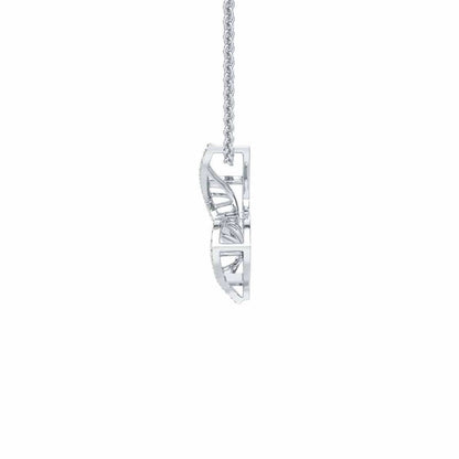 DNA Twist Silver Pendant - White Gold - Image 4
