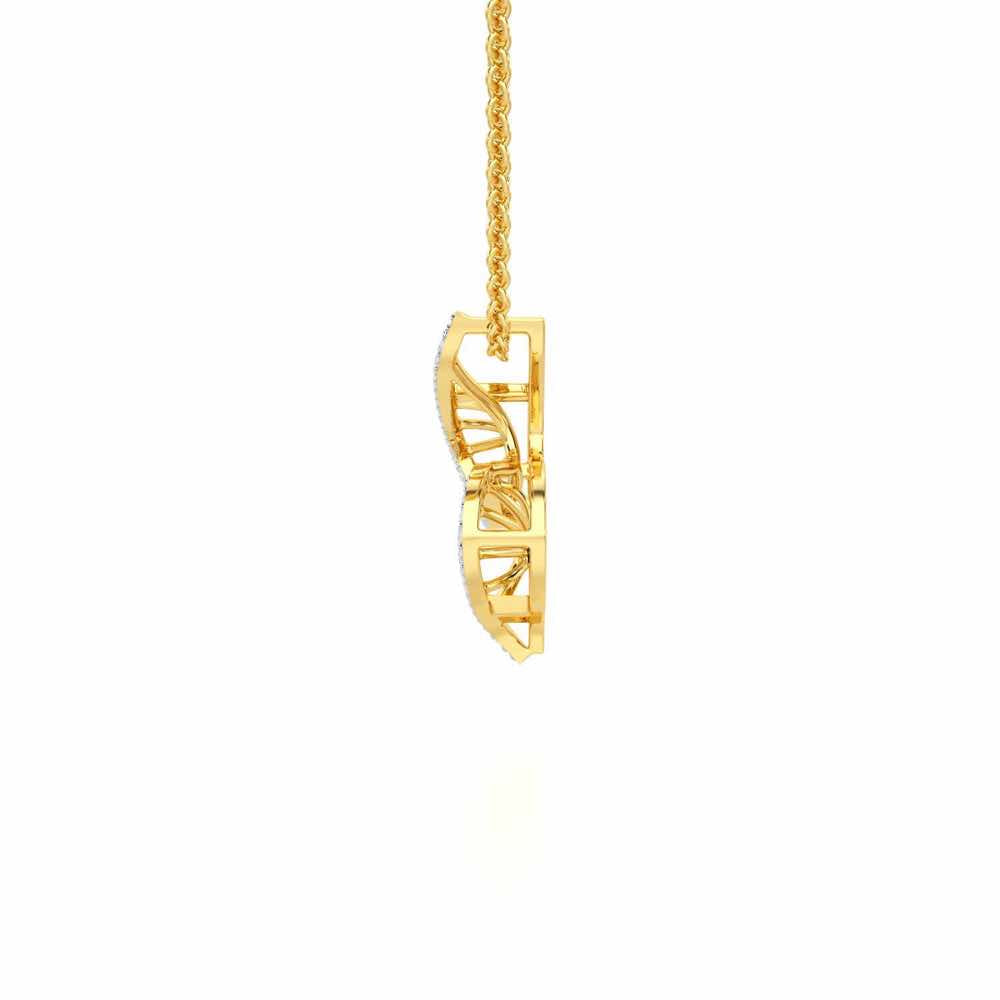 DNA Twist Silver Pendant - Yellow Gold - Image 4