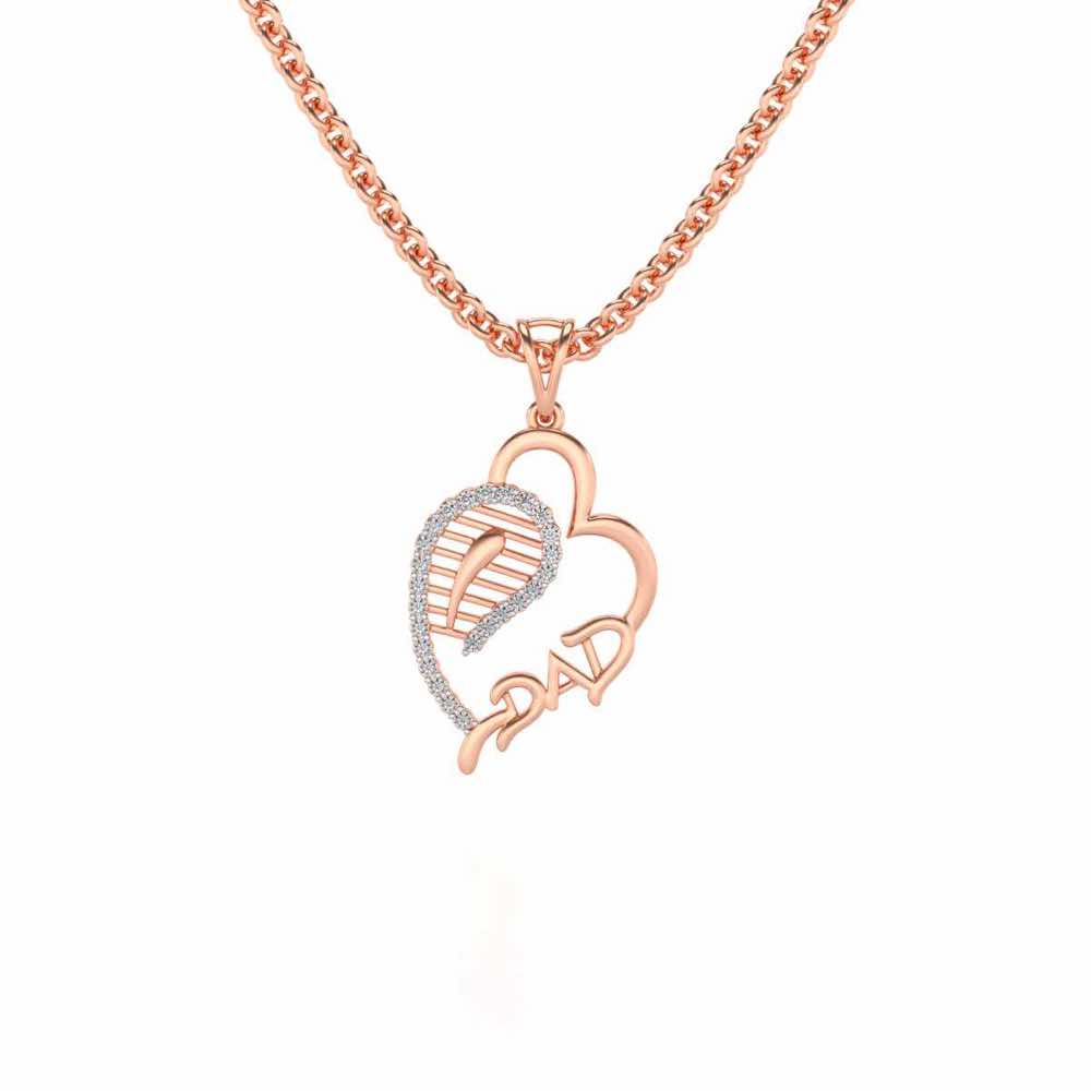 Dad's World Silver Pendant - Rose Gold - Image 1