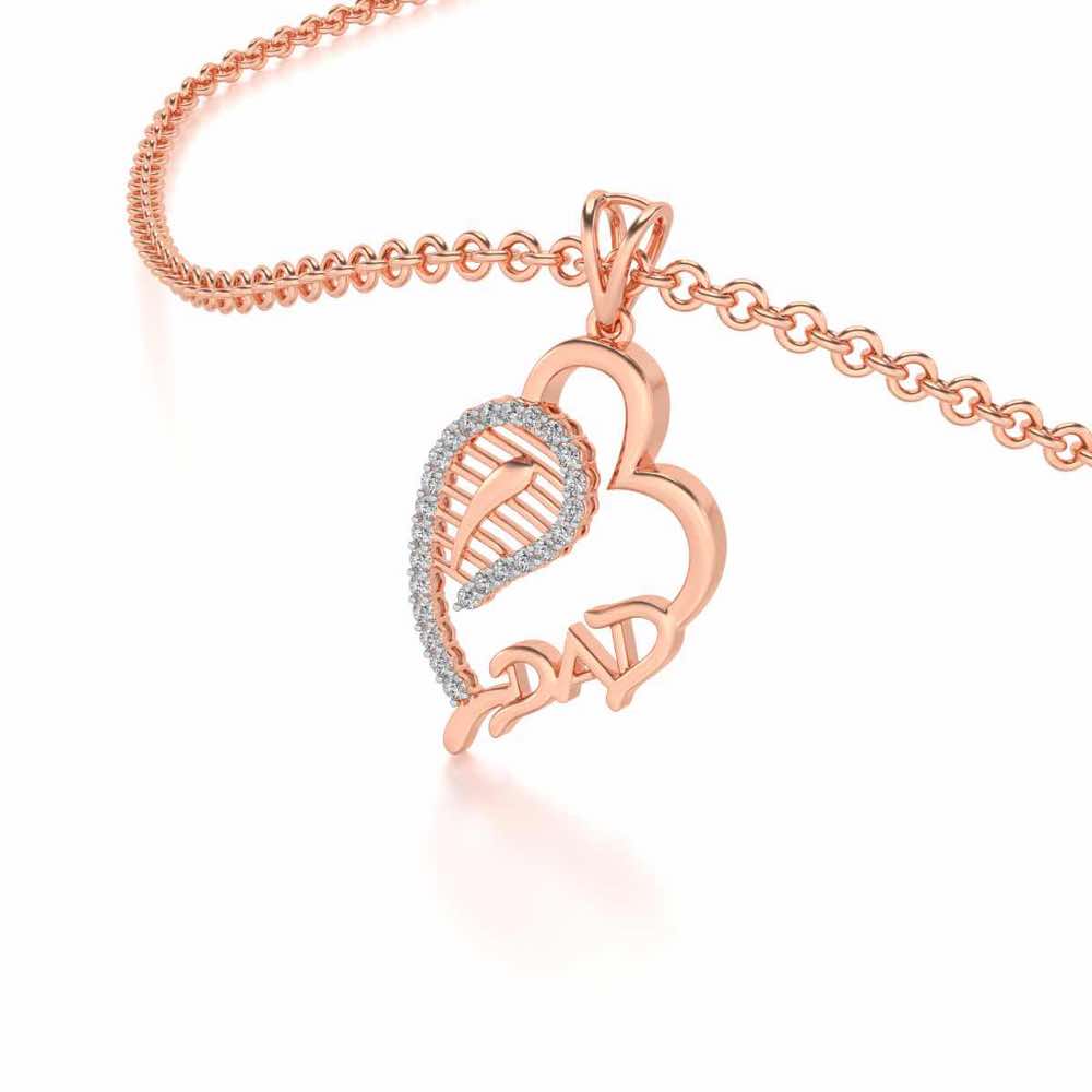 Dad's World Silver Pendant - Rose Gold - Image 2