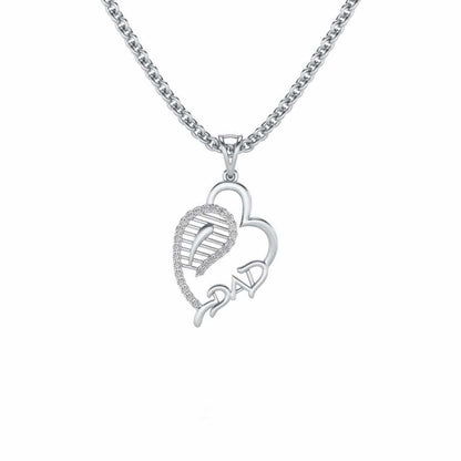 Dad's World Silver Pendant - White Gold - Image 1