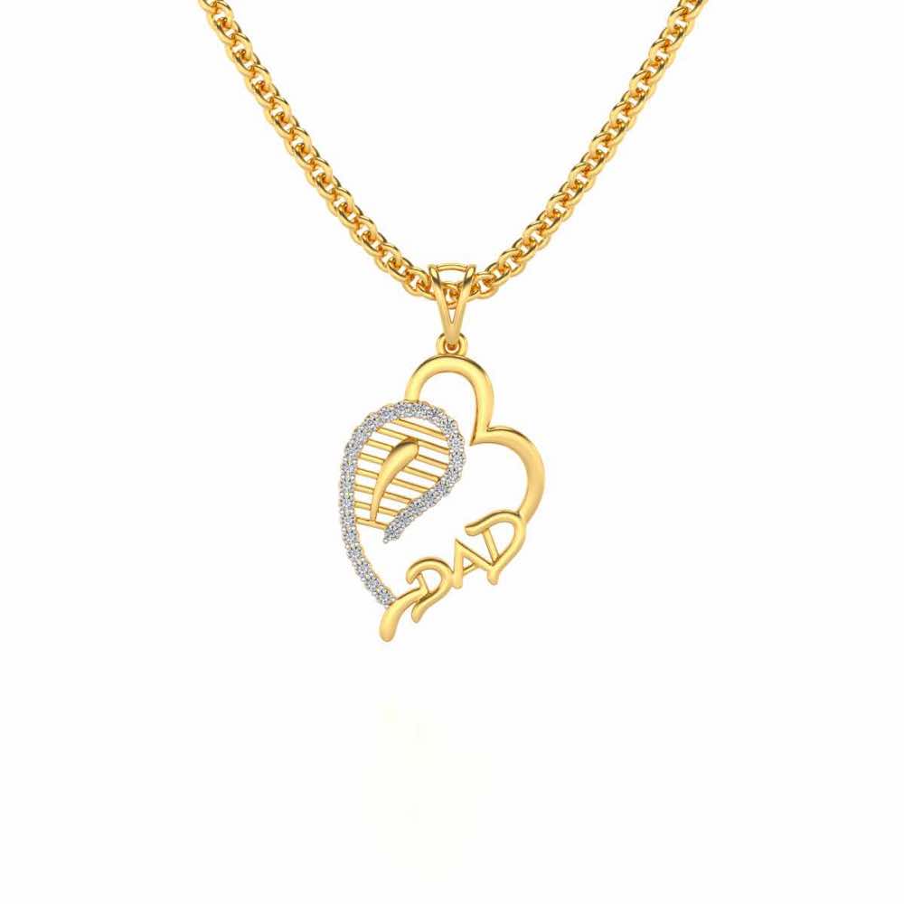 Dad's World Silver Pendant - Yellow Gold - Image 1