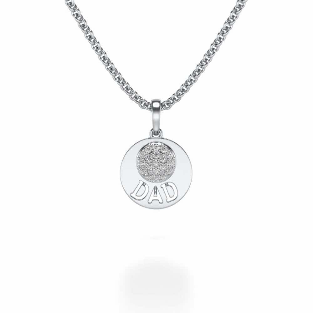 Dadcare Silver Pendant - White Gold - Image 1
