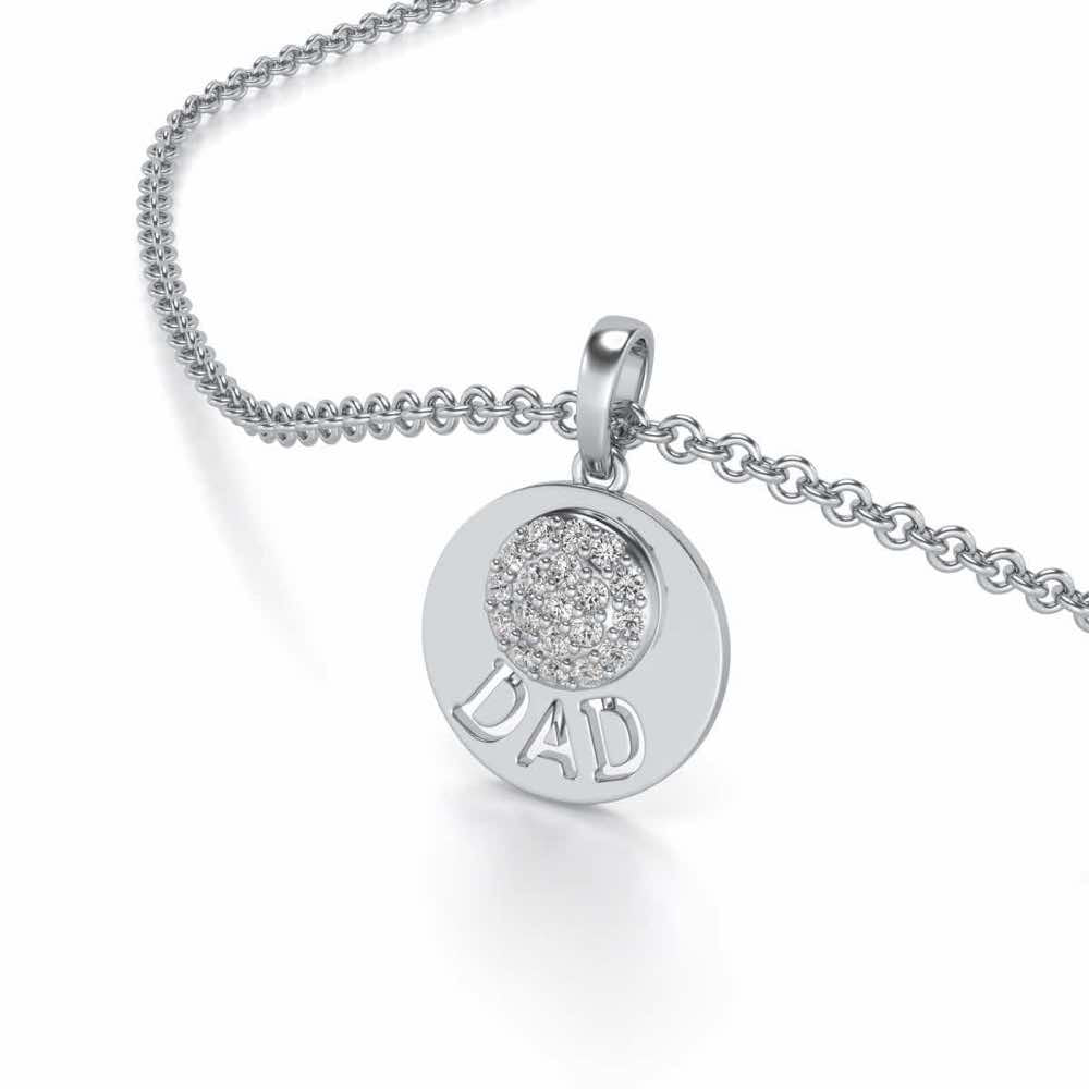 Dadcare Silver Pendant - White Gold - Image 2