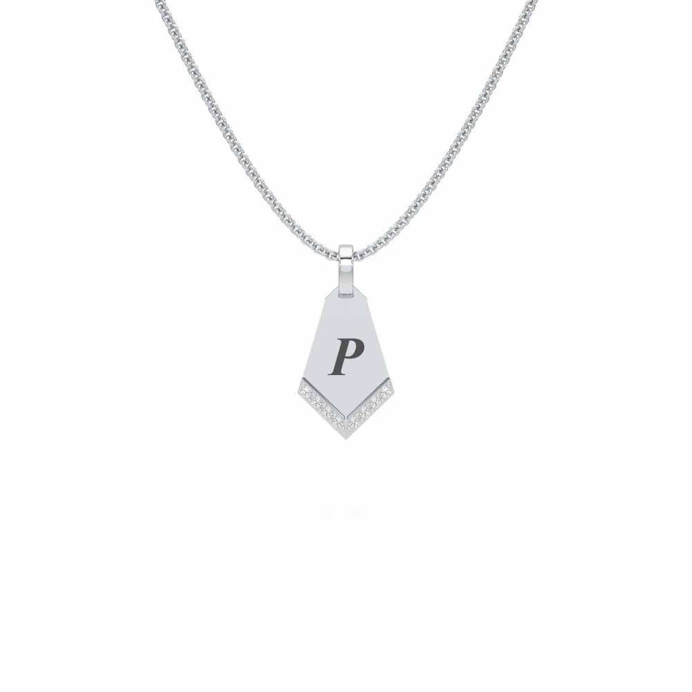 Dagger Shine Silver Pendant - White Gold - Image 1