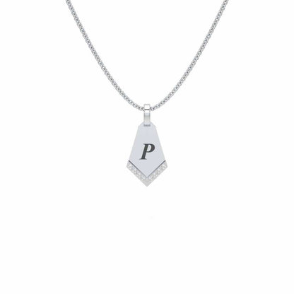 Dagger Shine Silver Pendant - White Gold - Image 1