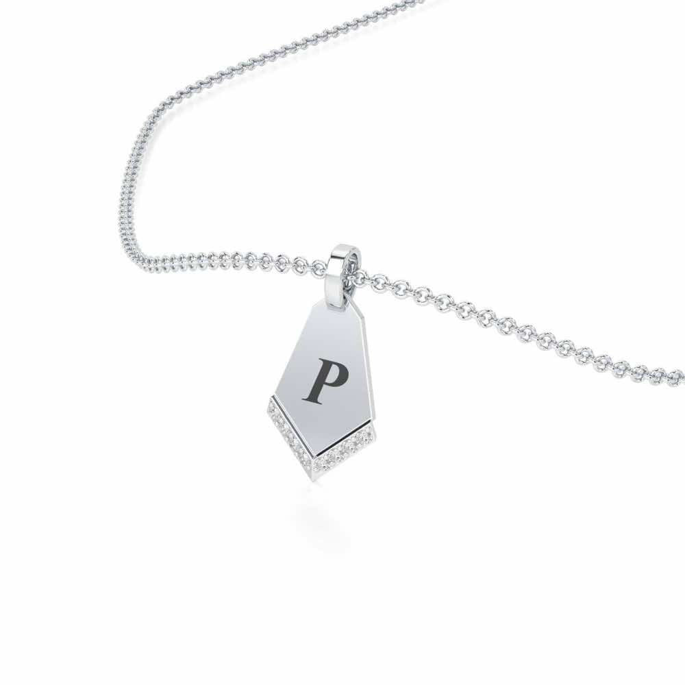 Dagger Shine Silver Pendant - White Gold - Image 2