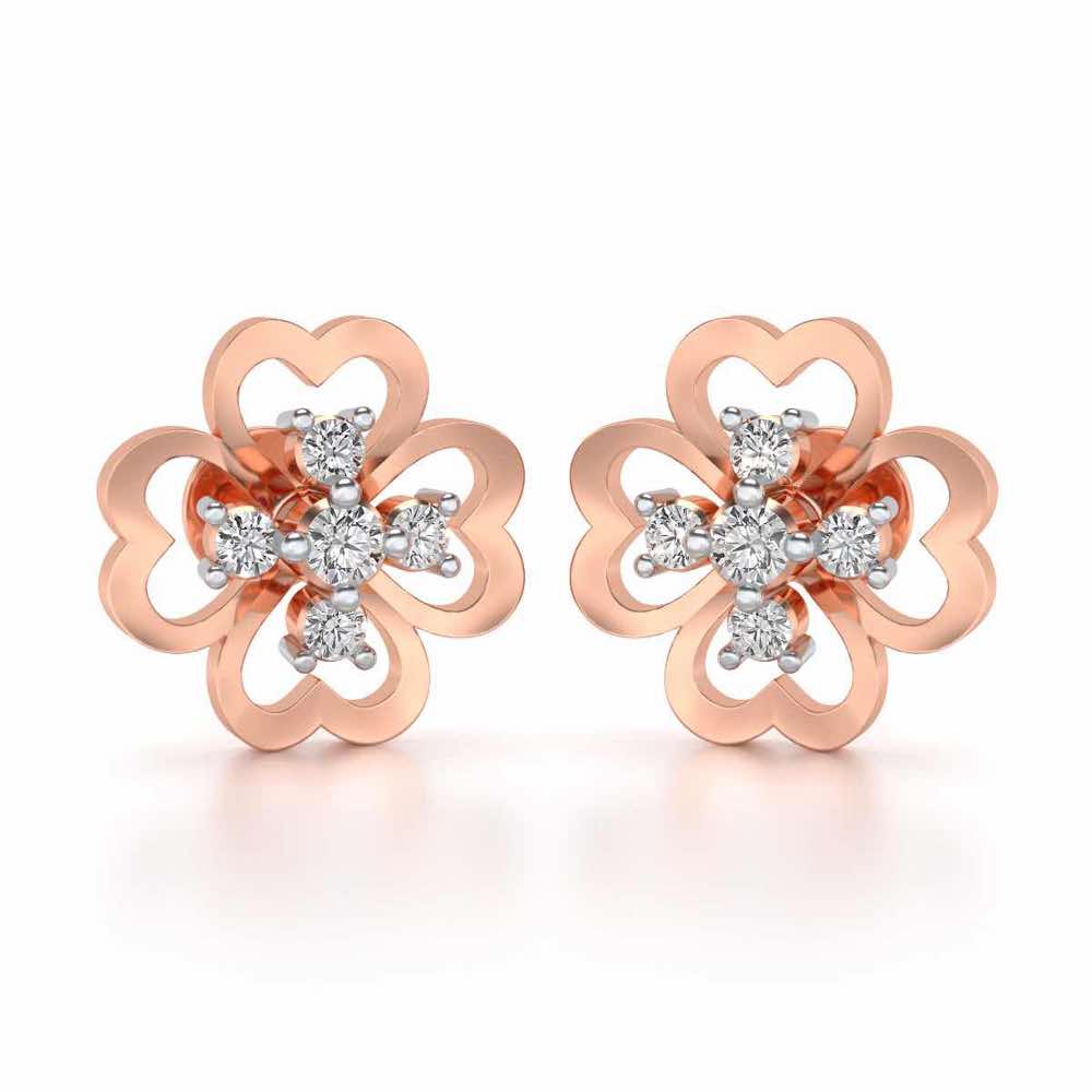Dagon Silver Studs - Rose Gold - Image 1