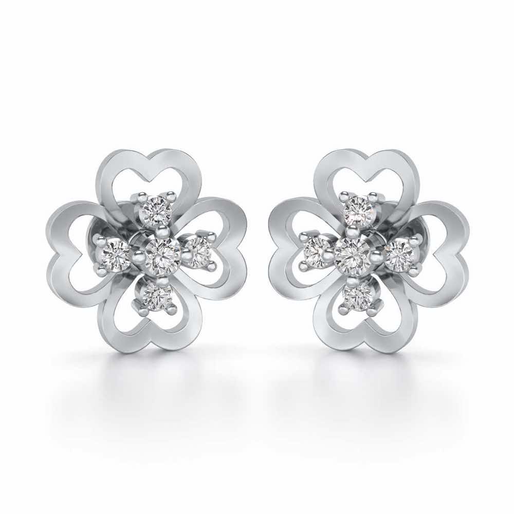 Dagon Silver Studs - White Gold - Image 1