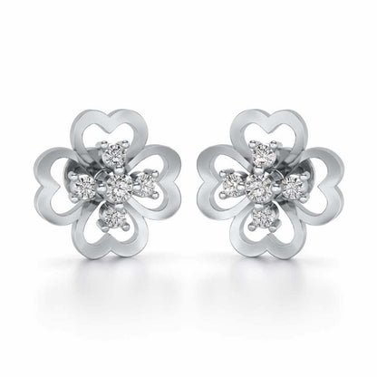 Dagon Silver Studs - White Gold - Image 1