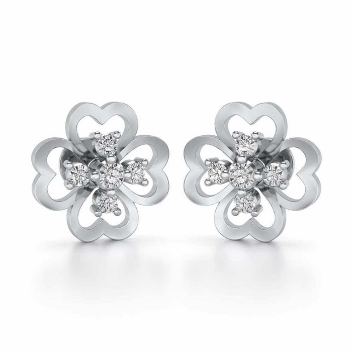 Dagon Silver Studs - White Gold - Image 1