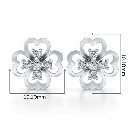 Dagon Silver Studs - White Gold - Image 2