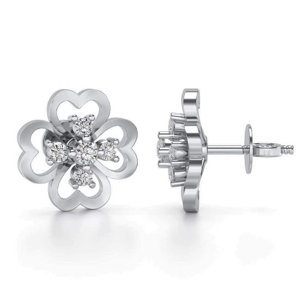 Dagon Silver Studs - White Gold - Image 4