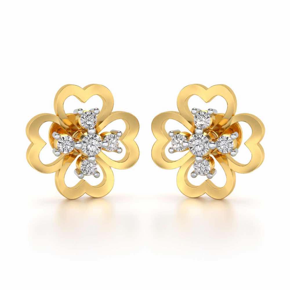 Dagon Silver Studs - Yellow Gold - Image 1