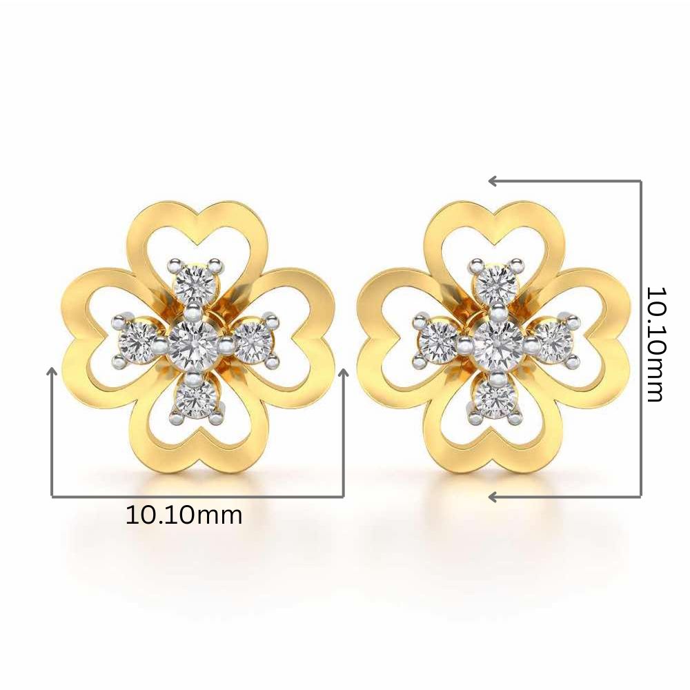Dagon Silver Studs - Yellow Gold - Image 2