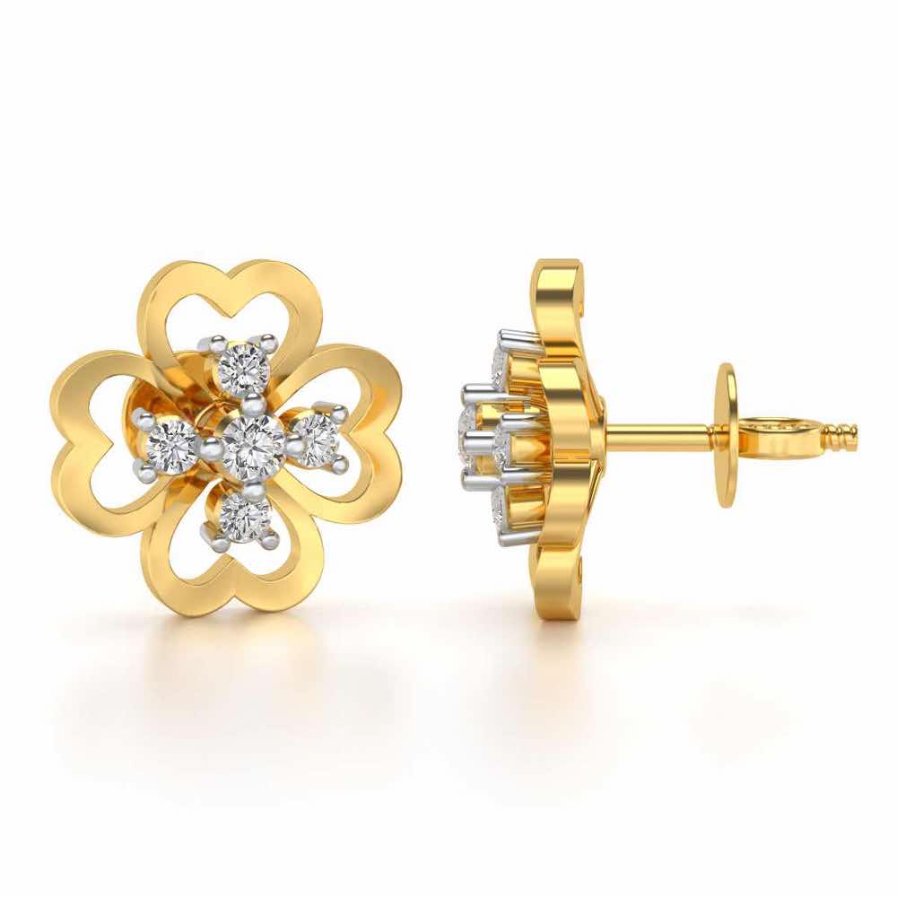 Dagon Silver Studs - Yellow Gold - Image 4