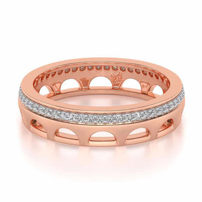 Dainty Crown Silver Band Ring - Rose Gold - Image 2