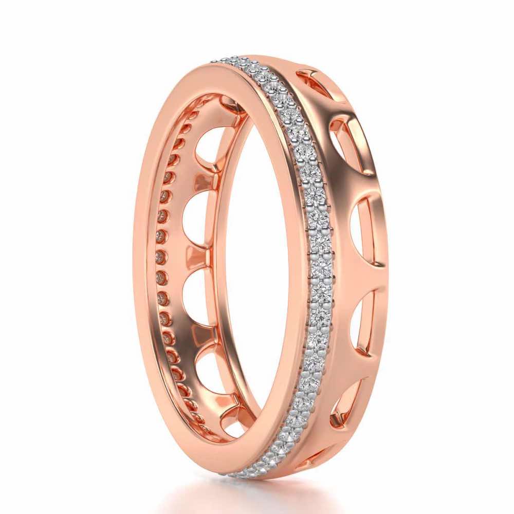 Dainty Crown Silver Band Ring - Rose Gold - Image 3