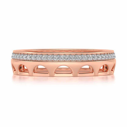 Dainty Crown Silver Band Ring - Rose Gold - Image 4