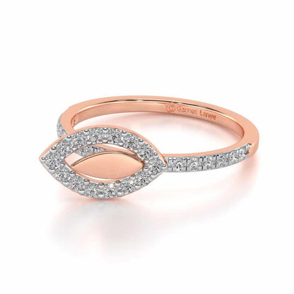 Dainty Leaf Silver Ring - Rose Gold - Image 2