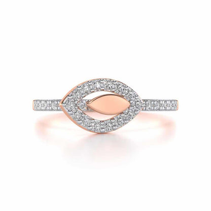 Dainty Leaf Silver Ring - Rose Gold - Image 4