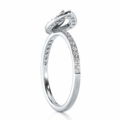 Dainty Leaf Silver Ring - White Gold - Image 3