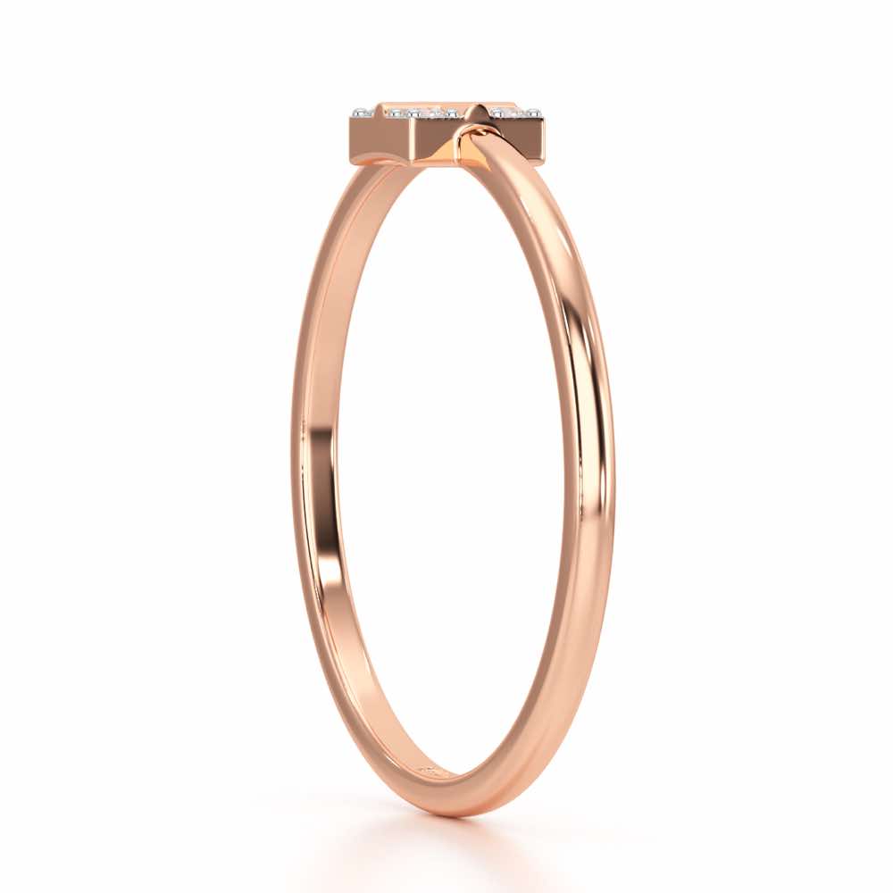 Dainty Square Silver Ring - Rose Gold - Image 3