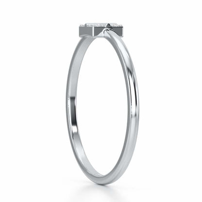 Dainty Square Silver Ring - White Gold - Image 3