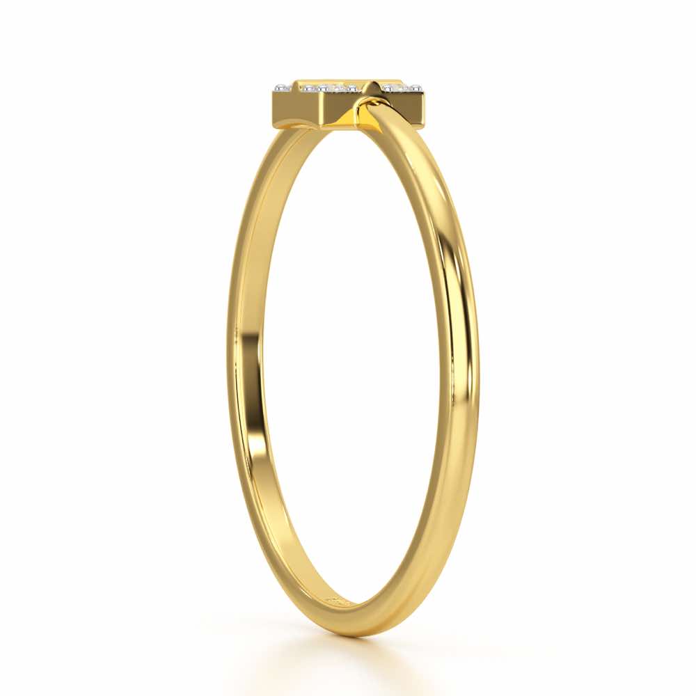 Dainty Square Silver Ring - Yellow Gold - Image 3