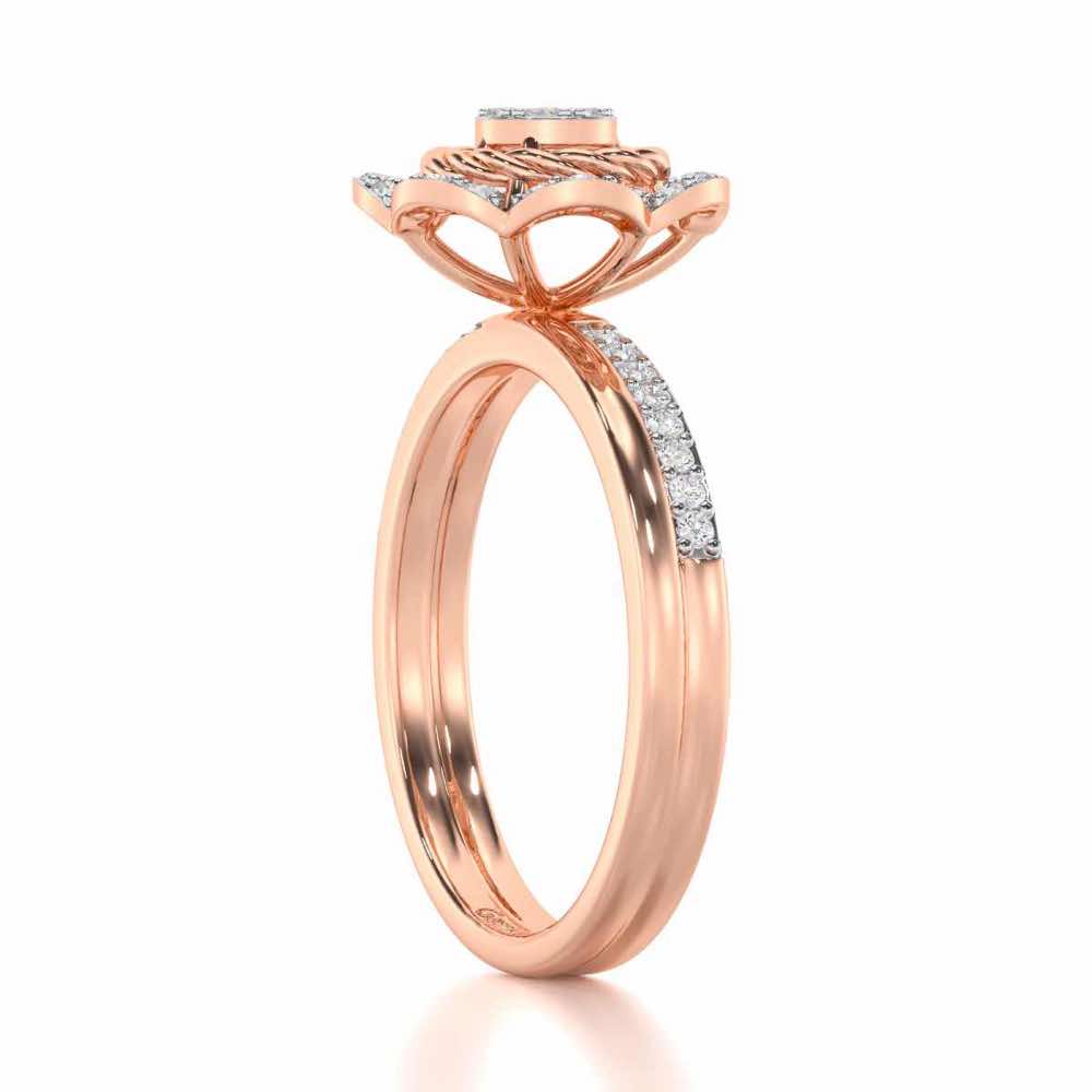 Daisy Delight Silver Ring - Rose Gold - Image 3