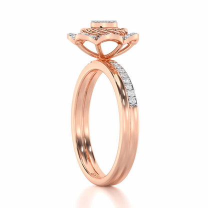 Daisy Delight Silver Ring - Rose Gold - Image 3