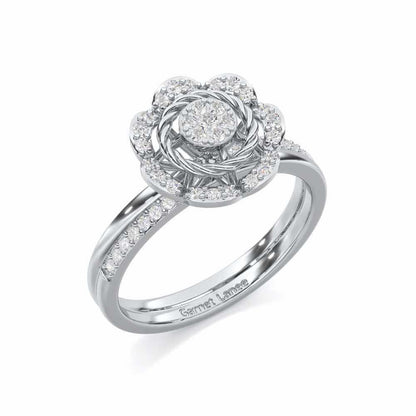 Daisy Delight Silver Ring - White Gold - Image 1