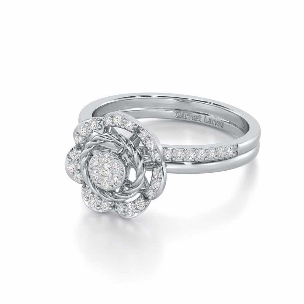 Daisy Delight Silver Ring - White Gold - Image 2