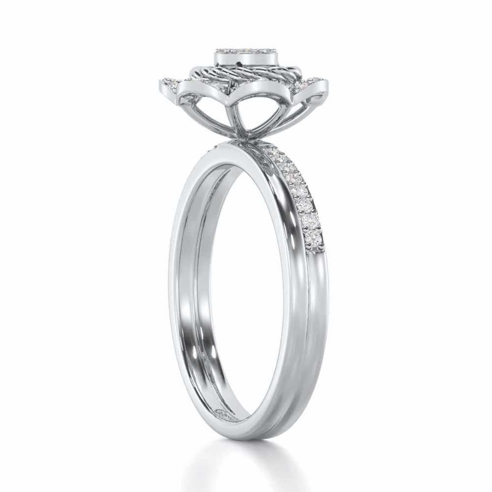 Daisy Delight Silver Ring - White Gold - Image 3