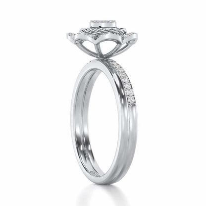 Daisy Delight Silver Ring - White Gold - Image 3