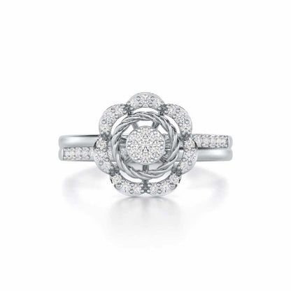 Daisy Delight Silver Ring - White Gold - Image 4