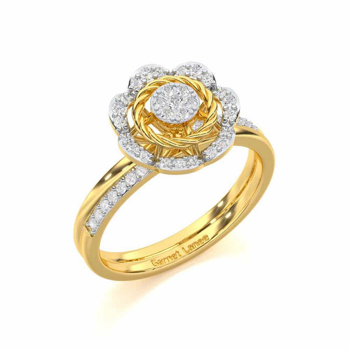 Daisy Delight Silver Ring - Yellow Gold - Image 1