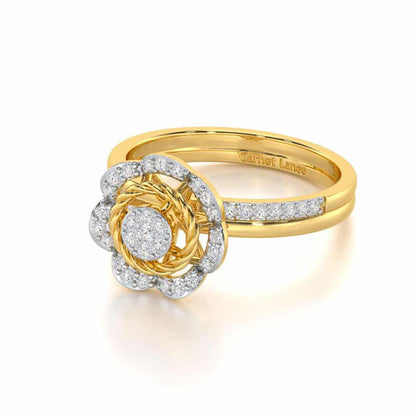 Daisy Delight Silver Ring - Yellow Gold - Image 2