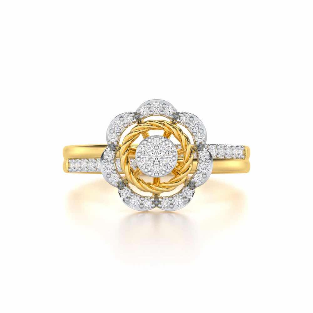 Daisy Delight Silver Ring - Yellow Gold - Image 4