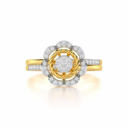 Daisy Delight Silver Ring - Yellow Gold - Image 4