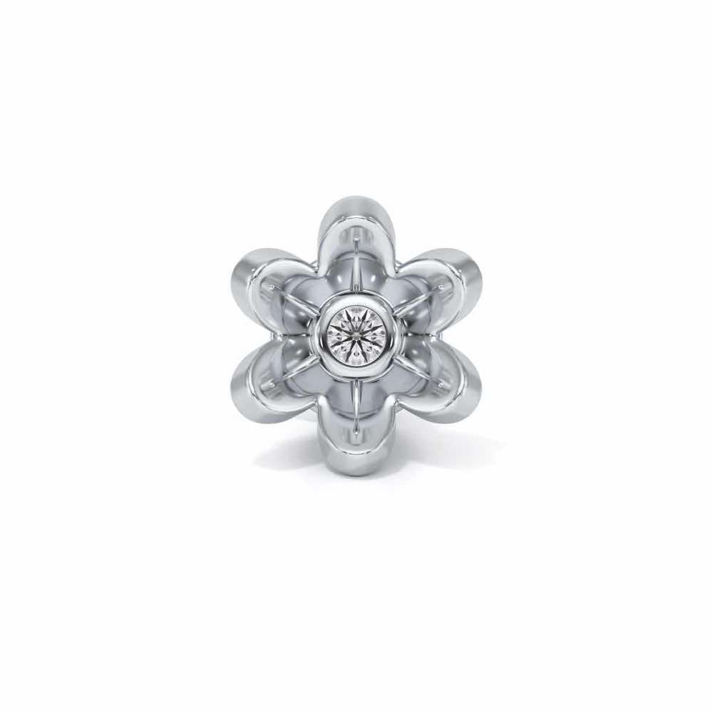 Daisy Silver Watch Pin - White Gold - Image 2