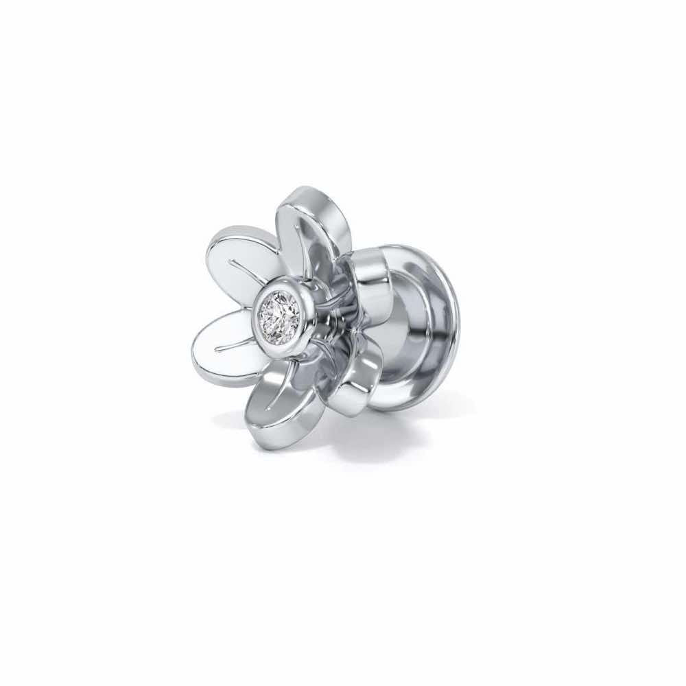 Daisy Silver Watch Pin - White Gold - Image 3