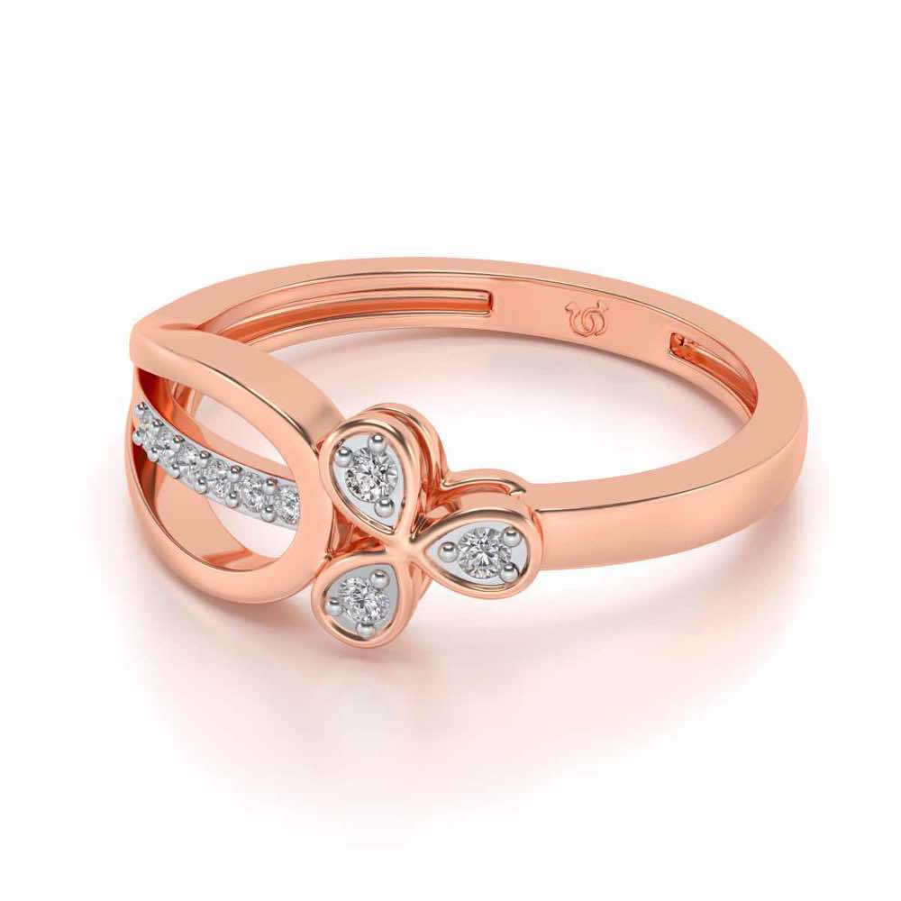 Daksha Silver Ring - Rose Gold - Image 2