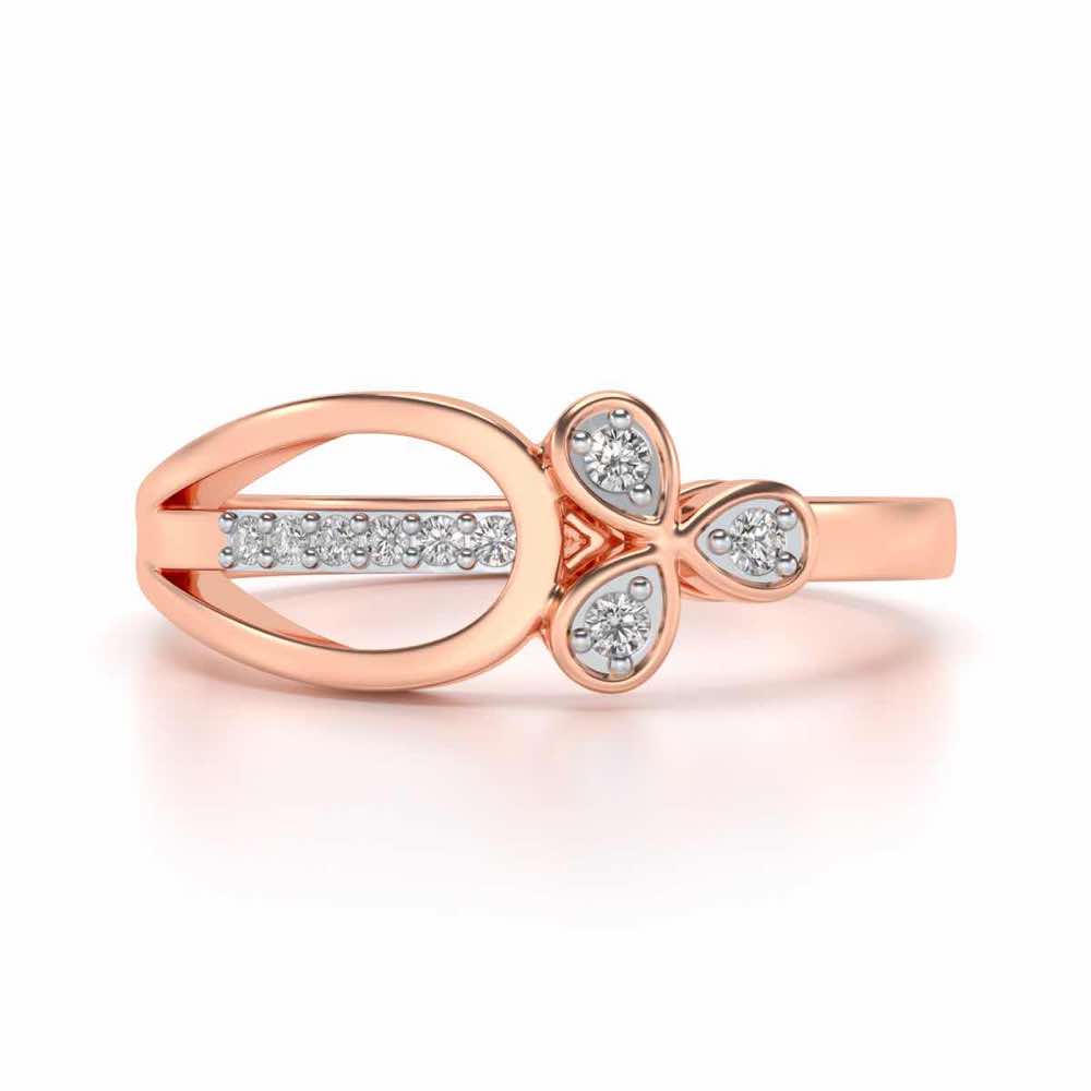 Daksha Silver Ring - Rose Gold - Image 4