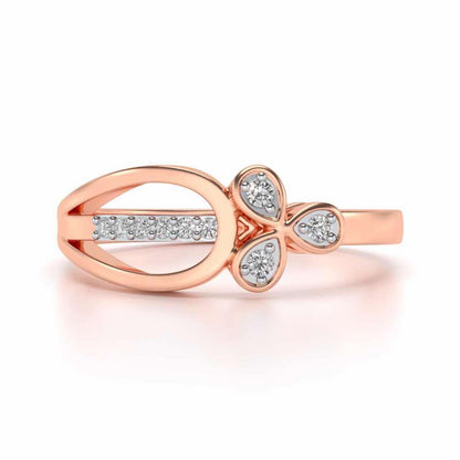 Daksha Silver Ring - Rose Gold - Image 4
