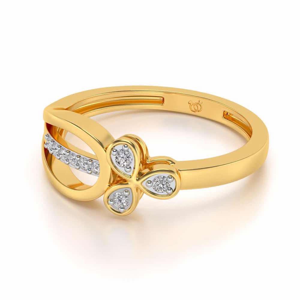 Daksha Silver Ring - Yellow Gold - Image 2