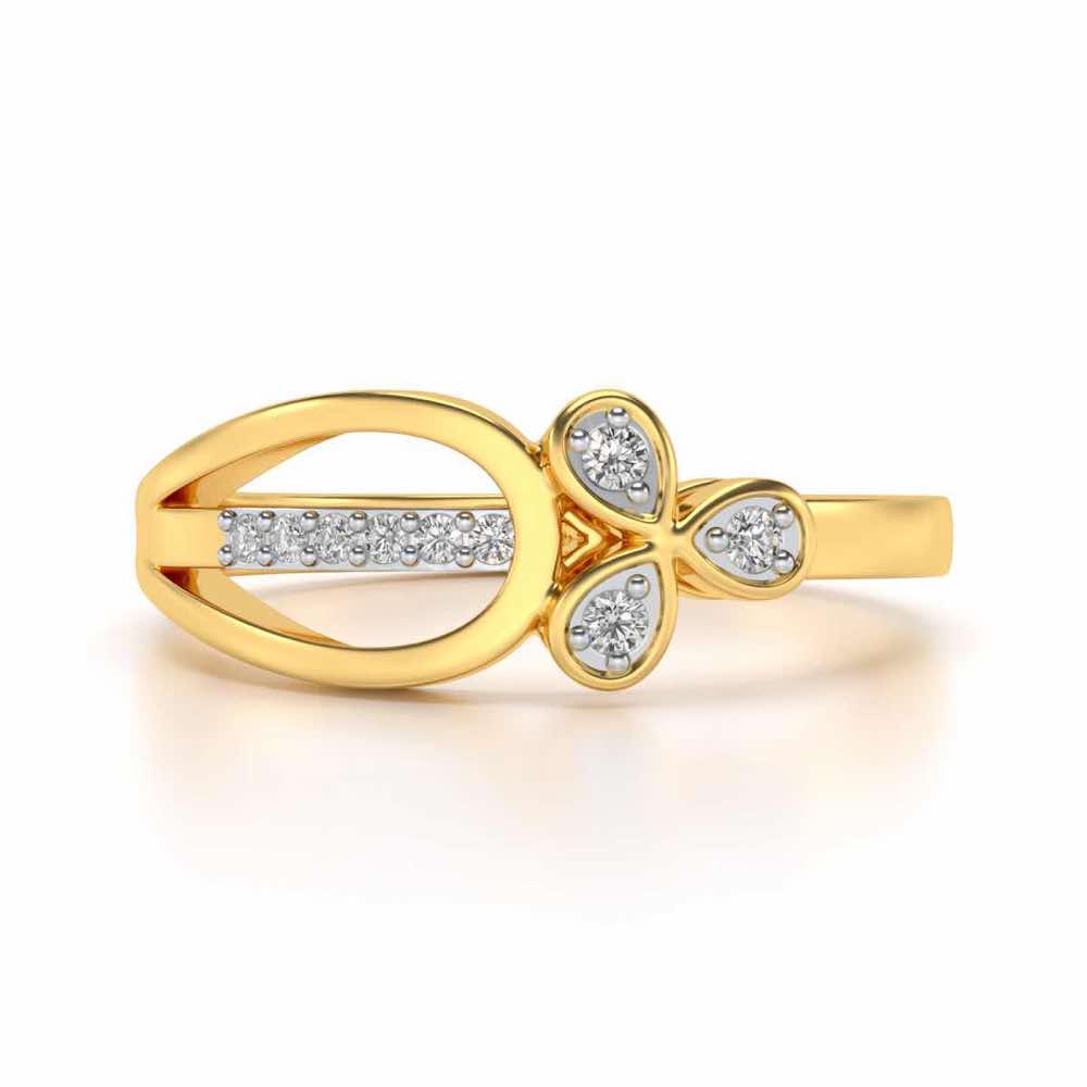Daksha Silver Ring - Yellow Gold - Image 4
